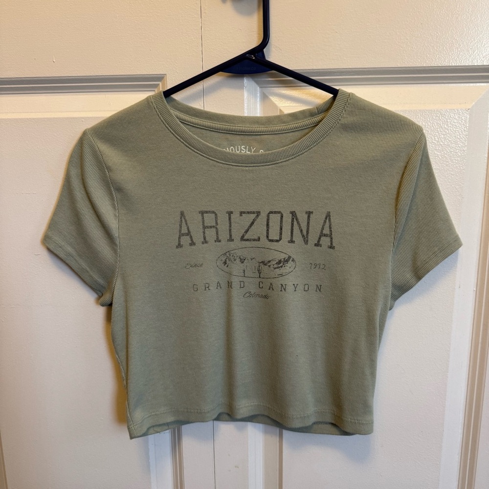Aeropostale Seriously Soft Grand Canyon Green Graphic Baby Tee